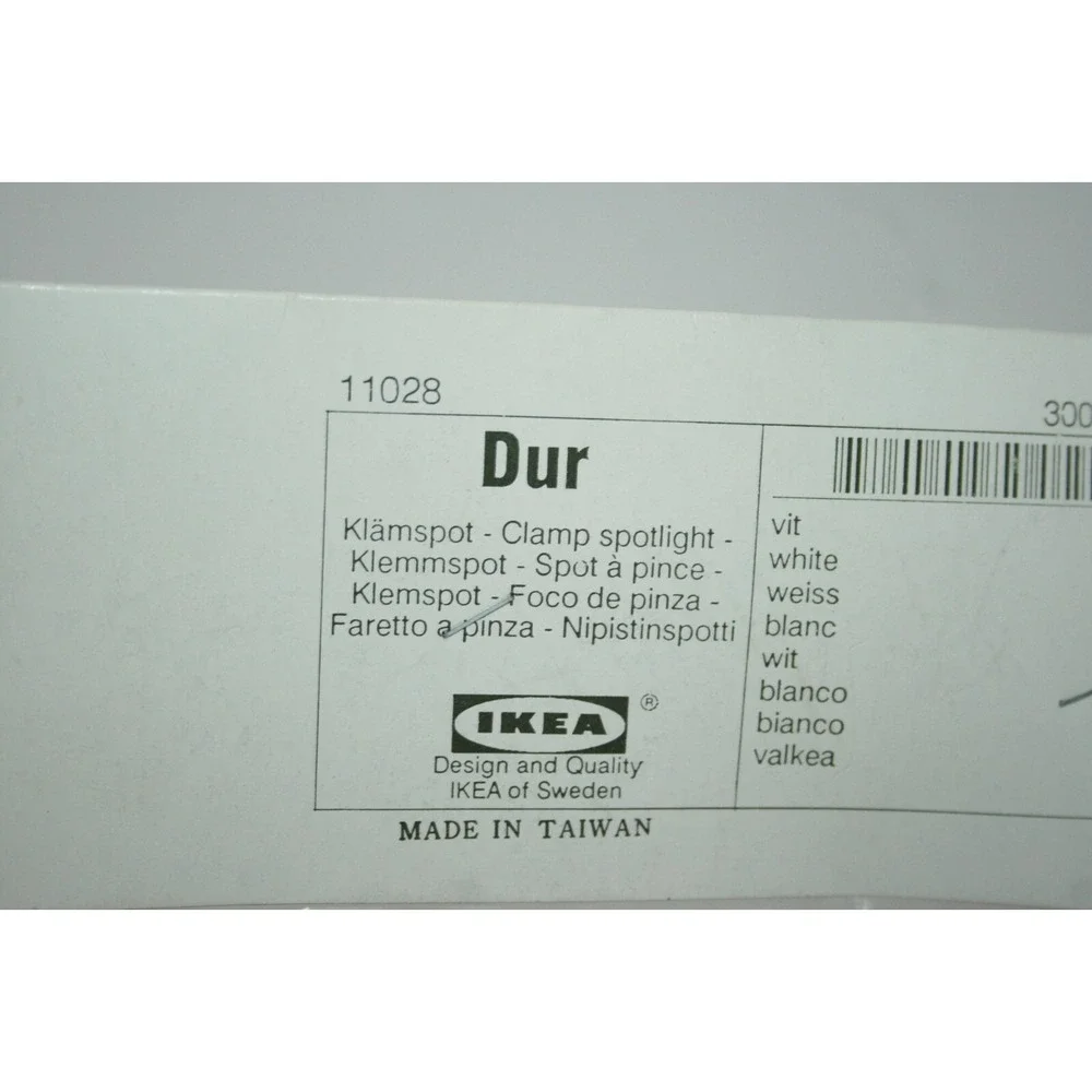 IKEA DUR Clamp Spotlight Clamp on Light Desk Lamp White NEW